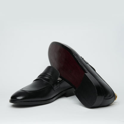 Black Leather Penny Loafers